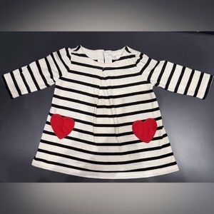 GAP Baby Black and White Striped Tee